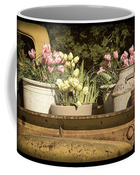 Truck Tulips Coffee Mug featuring the photograph Truck Tulips by Imagery by Charly