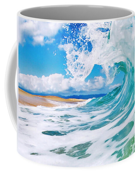 Ocean Coffee Mug featuring the painting True Blue by Paul Topp