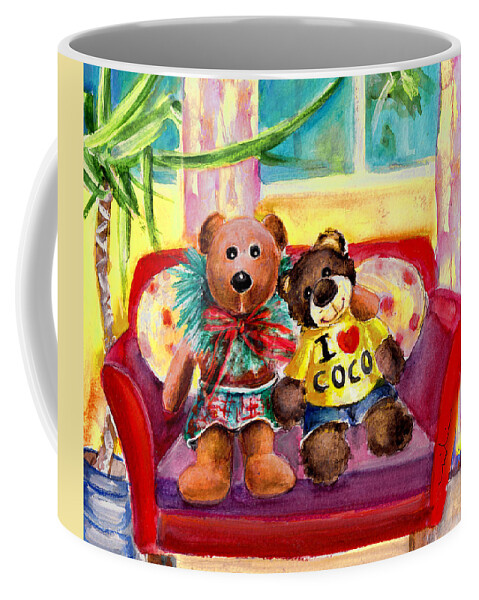 Animals Coffee Mug featuring the painting Truffle McFurry And Coco Nofrio by Miki De Goodaboom