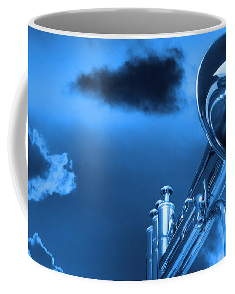 Music Coffee Mug featuring the photograph Trumpet Blues by Gill Billington