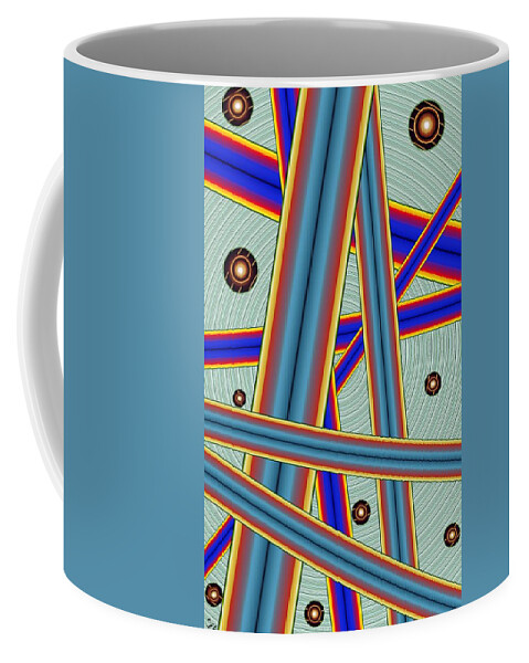 Abstract Coffee Mug featuring the digital art Tubes Two by Ronald Bissett