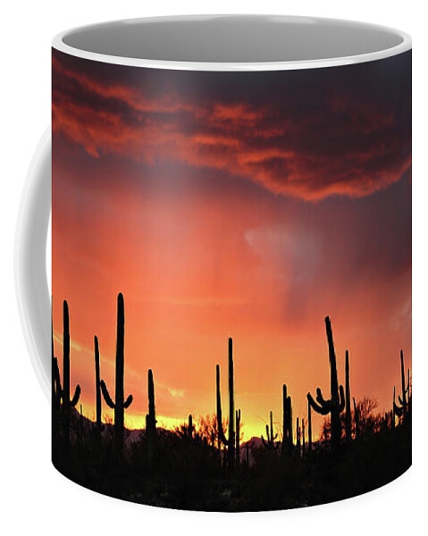 Tucson Coffee Mug featuring the photograph Tucson Sunset with Rain by Jean Clark