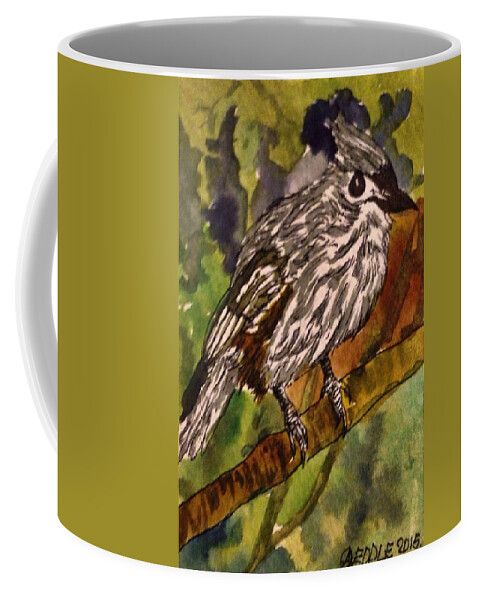 Tufted Titmouse Coffee Mug featuring the painting Tufted Titmouse by Angela Weddle