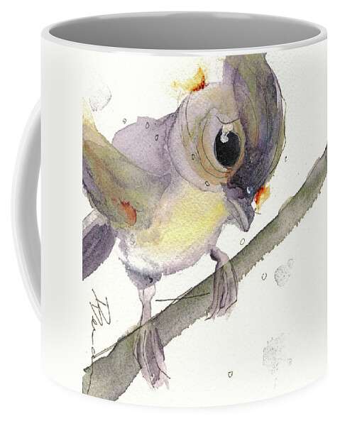 Tufted Titmouse Coffee Mug featuring the painting Tufted Titmouse by Dawn Derman