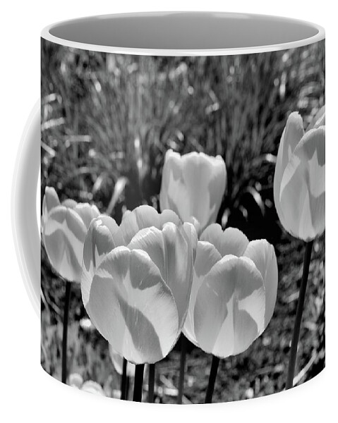 Black And White Coffee Mug featuring the photograph Tulips 2 by Lyle Crump