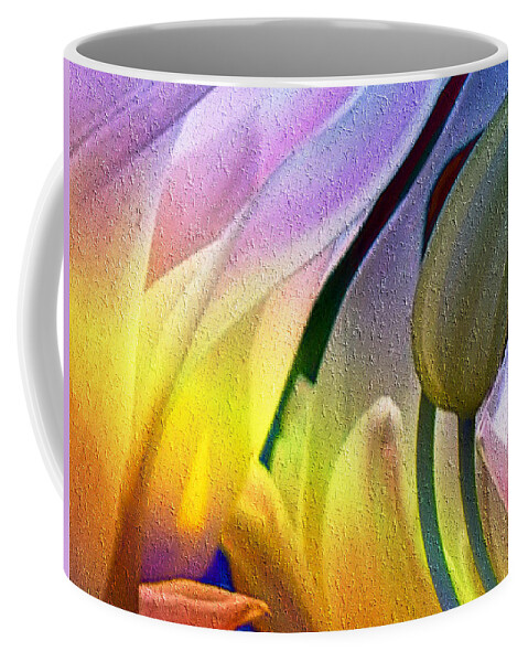 Tulips Secret Coffee Mug featuring the digital art Tulips Secret by Kiki Art