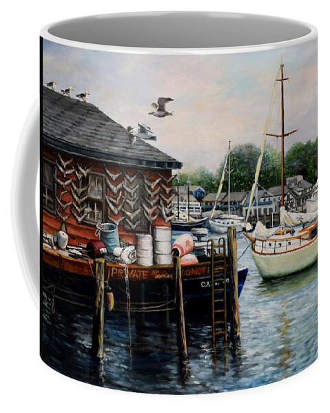 Gloucester Coffee Mug featuring the painting Tuna Tales by Eileen Patten Oliver
