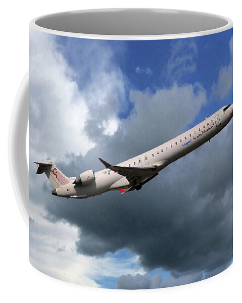 Tunisair Express Coffee Mug featuring the photograph Tunisair Express Bombardier CRJ-900ER by Smart Aviation