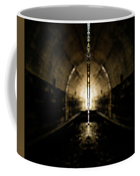 Tunnel Coffee Mug featuring the digital art Tunnel Icicle by Pelo Blanco Photo