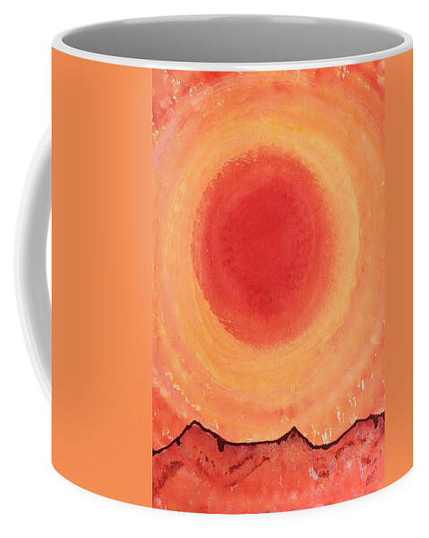 Sun Coffee Mug featuring the painting Turn West at the Sun original painting by Sol Luckman