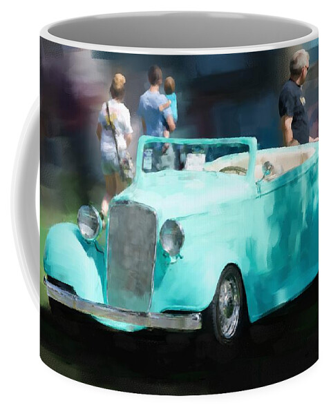 Antique Coffee Mug featuring the digital art Turquoise in the sun by Debra Baldwin