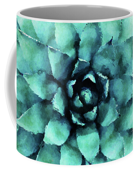 Succulent Coffee Mug featuring the digital art Turquoise Succulent Plant by Phil Perkins
