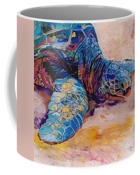 Turtle Painting Coffee Mug featuring the painting Turtle at Poipu Beach 6 by Marionette Taboniar