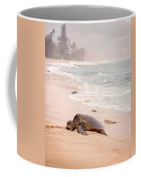 Green Sea Turtle Coffee Mug featuring the photograph Turtle Beach by Heather Applegate