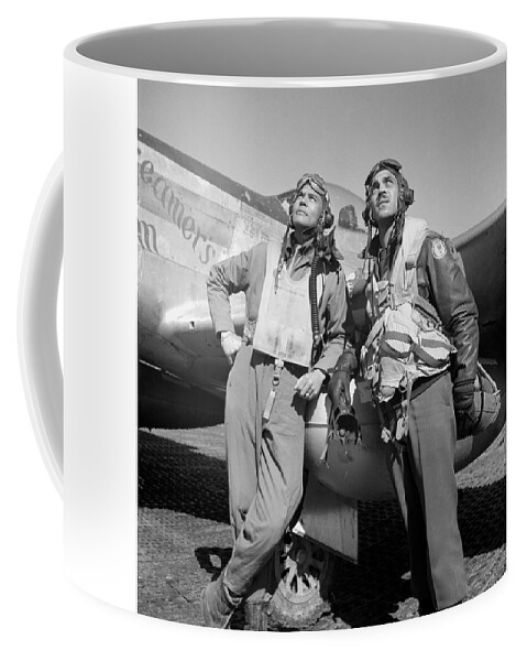 Benjamin Davis Coffee Mug featuring the photograph Tuskegee Airmen by War Is Hell Store