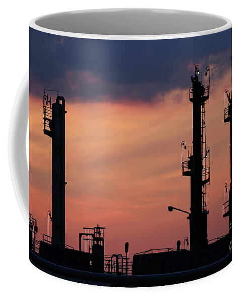 Twilight Over Petrochemical Plant Silhouette Coffee Mug by Goce Risteski -  Pixels