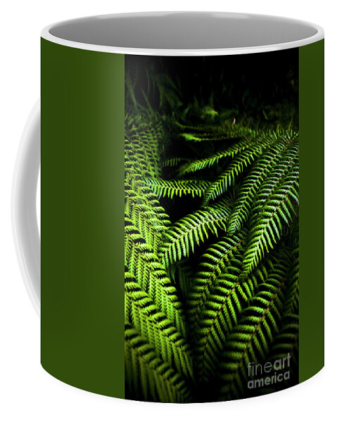 Fern Coffee Mug featuring the photograph Twilight rainforest fern by Jorgo Photography