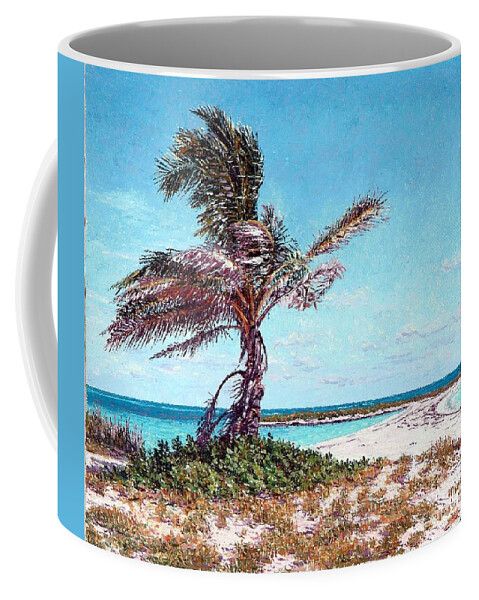 Eddie Coffee Mug featuring the painting Twin Cove Palm by Eddie Minnis