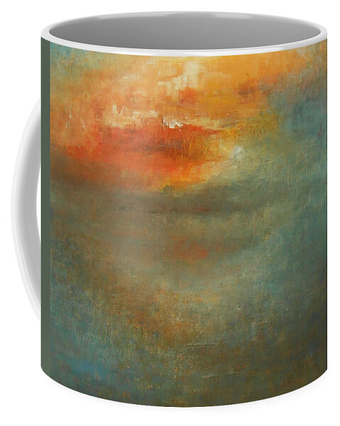 Abstract Coffee Mug featuring the painting Twin Flame by Jane See