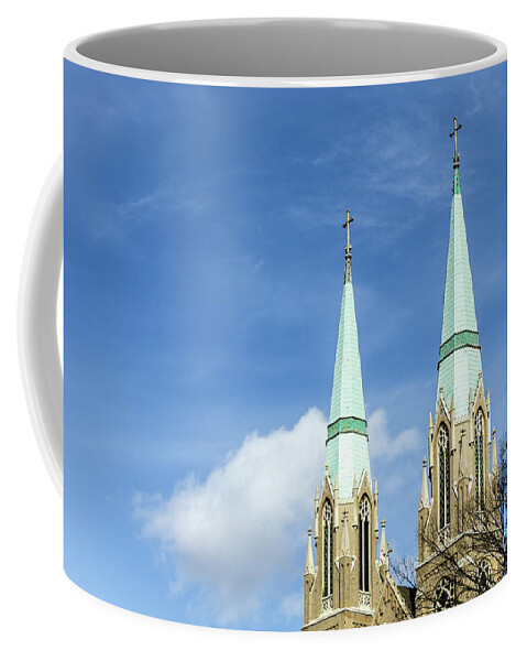 Twin Spires Coffee Mug featuring the photograph Twin Spires by Imagery by Charly