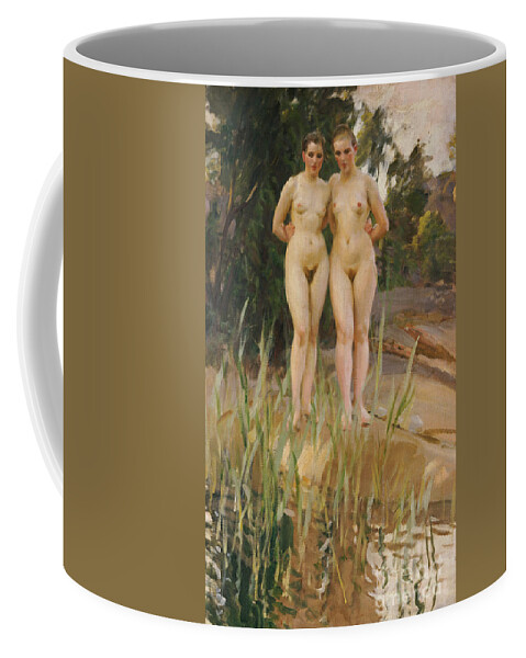 Nude Coffee Mug featuring the painting Two Friends by Anders Leonard Zorn