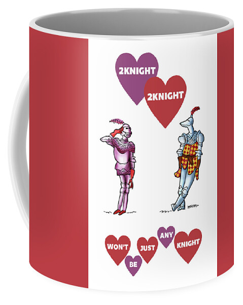 Knight Coffee Mug featuring the digital art Two Knight Two Knight by Mark Armstrong