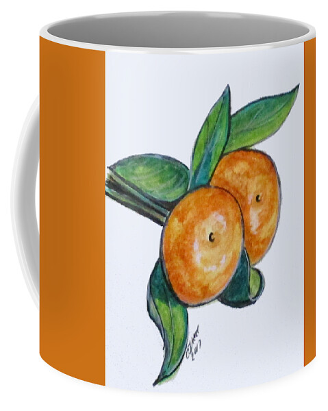 Water Color Coffee Mug featuring the painting Two Oranges by Clyde J Kell