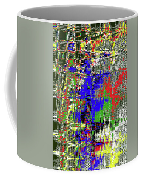 Two Sunflower Color Dot Abstract Coffee Mug featuring the digital art Two Sunflower Color Dot Abstract by Tom Janca