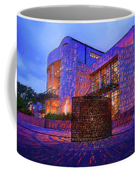University Of Houston Coffee Mug featuring the mixed media U of H Colors by DJ Fessenden