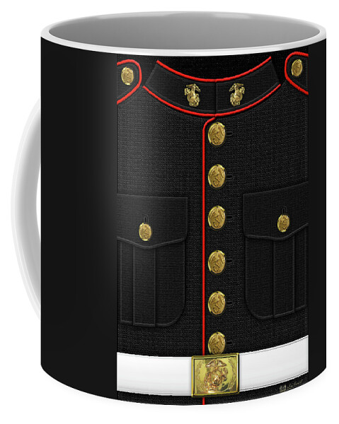 'military Insignia & Heraldry 3d' Collection By Serge Averbukh Coffee Mug featuring the digital art U S M C Dress uniform by Serge Averbukh
