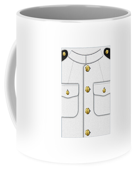 'military Insignia & Heraldry 3d' Collection By Serge Averbukh Coffee Mug featuring the digital art U S Navy Dress White Uniform by Serge Averbukh