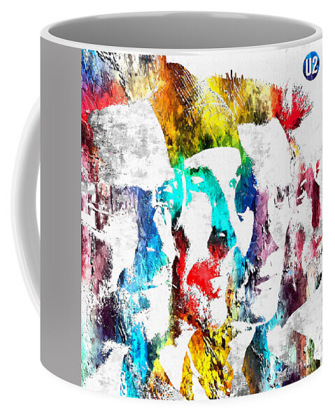 U2 Grunge Coffee Mug featuring the mixed media U2 Grunge by Daniel Janda