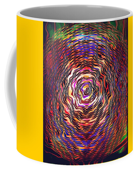 Zentangle Peacock Design Coffee Mug featuring the digital art Ultraviolet Peacock Feather by Pamela Smale Williams