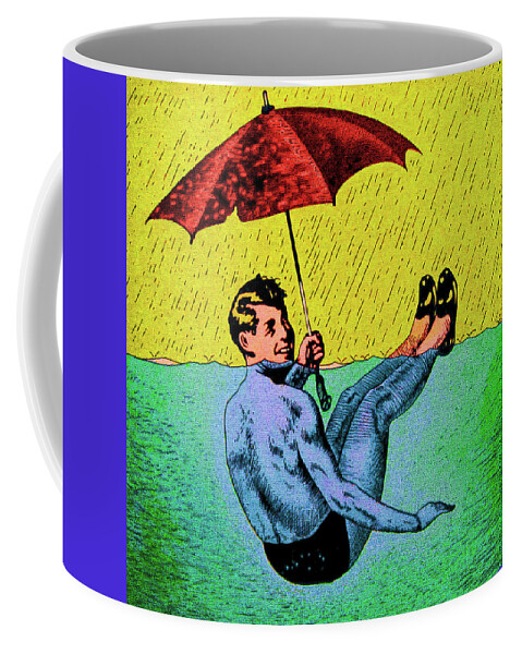  Coffee Mug featuring the painting Umbrella Man 3 by Steve Fields