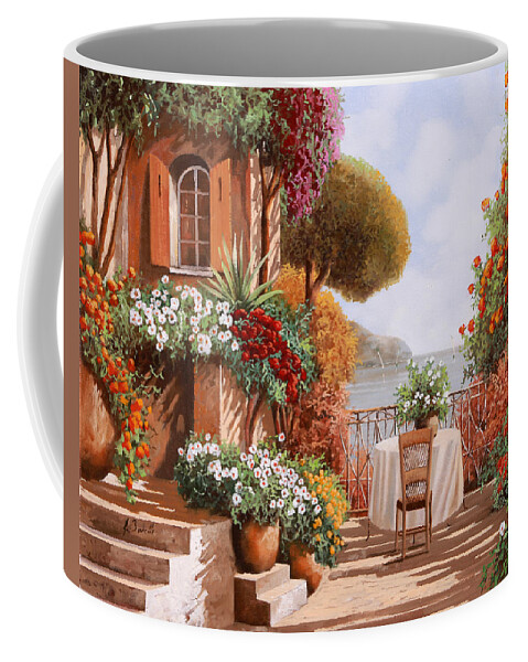 Terrace Coffee Mug featuring the painting Una Sedia In Attesa by Guido Borelli