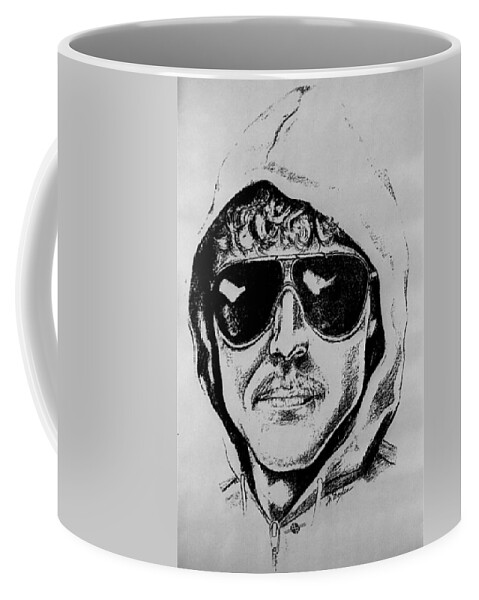 Unabomber Coffee Mug featuring the painting Unabomber Ted Kaczynski Police Sketch 1 by Tony Rubino