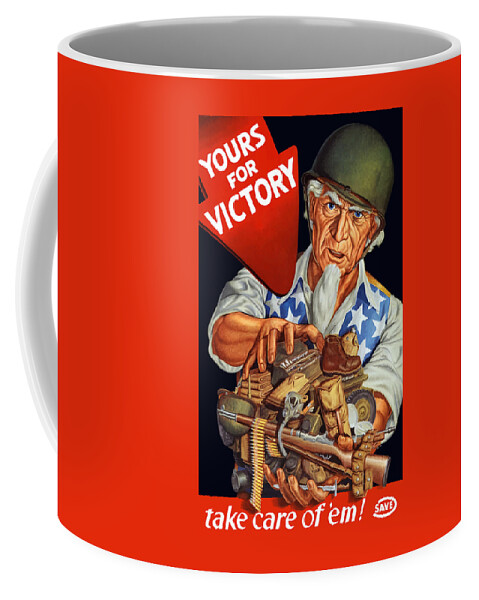 Uncle Sam Coffee Mug featuring the painting Uncle Sam - Yours For Victory by War Is Hell Store