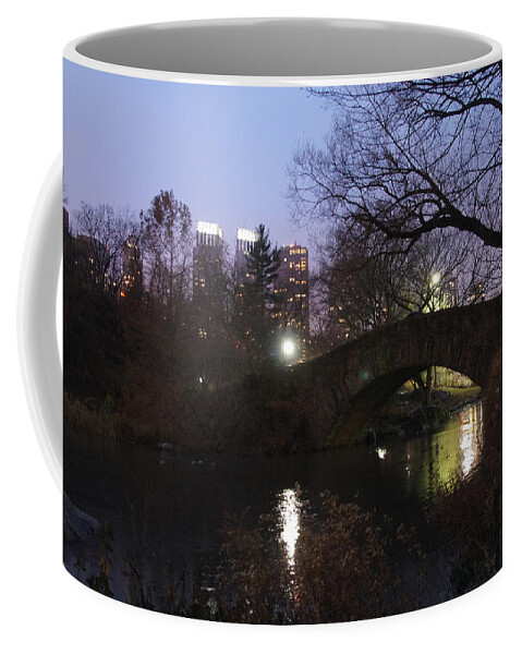 Central Park Nyc Coffee Mug featuring the photograph Under the bridge by Elena Perelman
