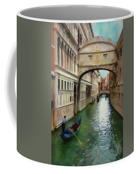 Bridge Of Sighs Coffee Mug featuring the painting Under the Bridge of Sighs by Jeffrey Kolker