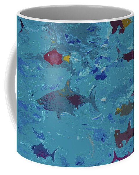 Fish Coffee Mug featuring the painting Under the Sea by Robert Margetts