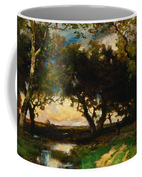 Thomas Moran Coffee Mug featuring the painting Under the Trees by Thomas Moran