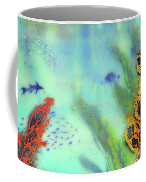 Encaustic Coffee Mug featuring the painting Underwater #2 by Jennifer Creech