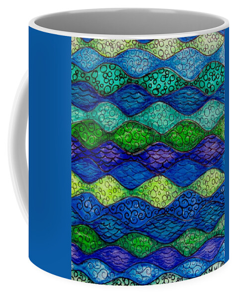 Abstracts Coffee Mug featuring the drawing Underwater abstract 1 by Megan Walsh