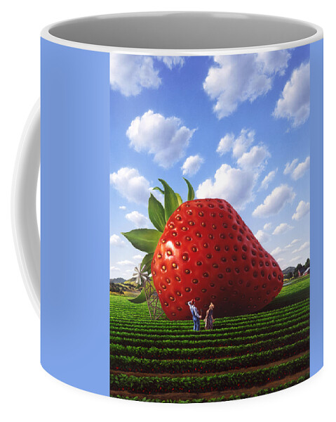 Strawberry Coffee Mug featuring the painting Unexpected Growth by Jerry LoFaro