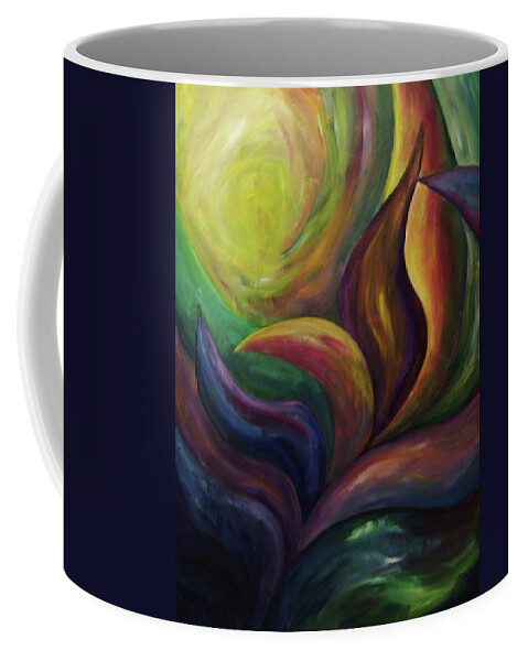 Transformation Coffee Mug featuring the painting Unfolding by Ellen Eschwege