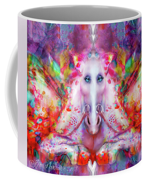 Faries Coffee Mug featuring the digital art Unicorn Fairy by Kari Nanstad