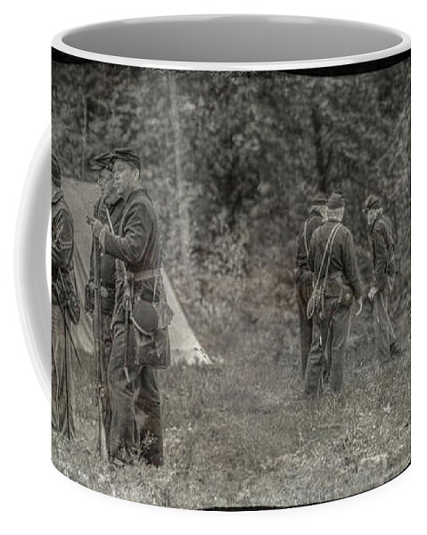 Union Soldiers Civil War Camp Coffee Mug featuring the digital art Union Soldiers Civil War Camp by Randy Steele