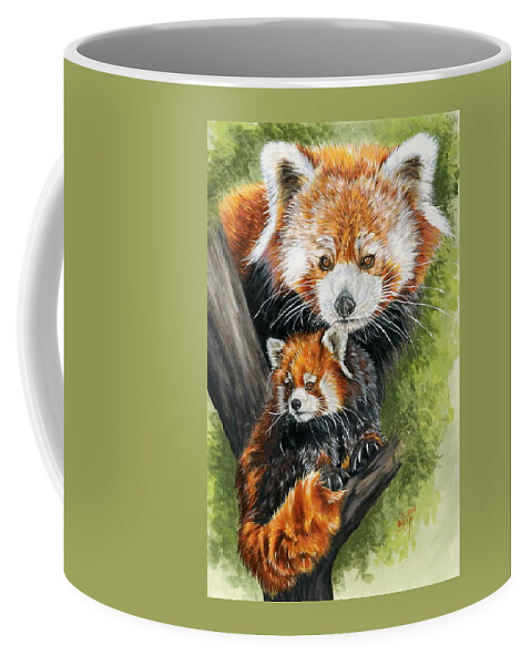 Red Panda Coffee Mug featuring the mixed media Unique by Barbara Keith