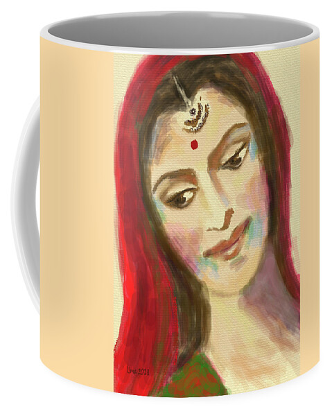 Unknown Woman 16 Coffee Mug featuring the digital art Unknown woman 16 by Uma Krishnamoorthy