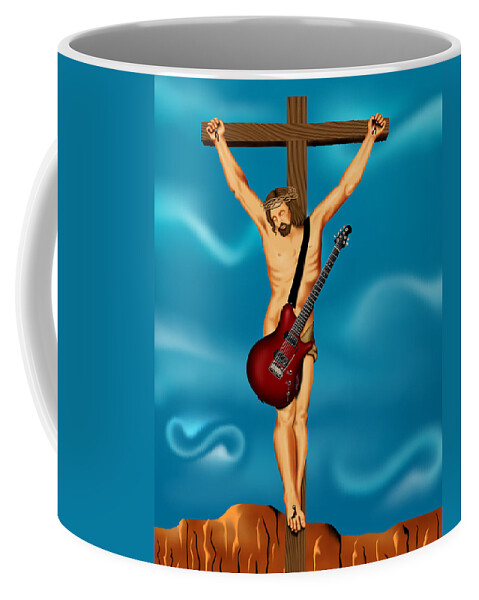 Jesus Coffee Mug featuring the digital art Until There Was Rock You Only Had God by Robert Morin